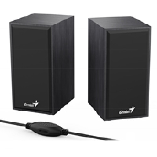 Genius SP-HF180 6W Wooden Desktop USB 2.0 Stereo Speakers with 3.5mm Audio Jack & Volume Control, Black Genius SP-HF180 6W Wooden Desktop USB 2.0 Stereo Speakers with 3.5mm Audio Jack & Volume Control, Black