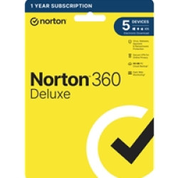Norton 360 Deluxe, Antivirus Software for 5 Devices, 1-year Subscription, Includes Secure VPN, Password Manager and 50GB of Cloud Storage, PC/Mac/iOS/Android, Retail Boxed Norton 360 Deluxe, Antivirus Software for 5 Devices, 1-year Subscription, Includes Secure VPN, Password Manager and 50GB of Cloud Storage, PC/Mac/iOS/Android, Retail Boxed