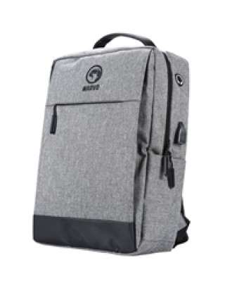 Marvo Laptop 15.6 inch Backpack with USB Charging Port, Waterproof Durable Fabric, Max Load 20kg, Grey with Black Detail