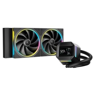 deepcool-lm240-liquid-cpu-cooler-with-2-4-ips-display-240mm-aio-dual-120mm-argb-fans-anti-leak-technology-pwm-pump-intel-lga-1851-1700-amd-am5-compatible-black