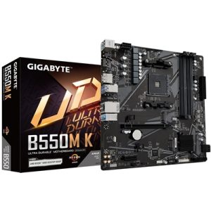 gigabyte-b550m-k-ultra-durable-amd-am4-socket-motherboard-micro-atx-4x-ddr4-slots-2x-m-2-sockets-gbe-lan-1x-displayport-1x-hdmi-port