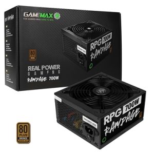 gamemax-rpg-rampage-700w-psu-140mm-ultra-silent-fan-80-plus-bronze-non-modular-flat-black-cables-japanese-tk-main-capacitor-fitted